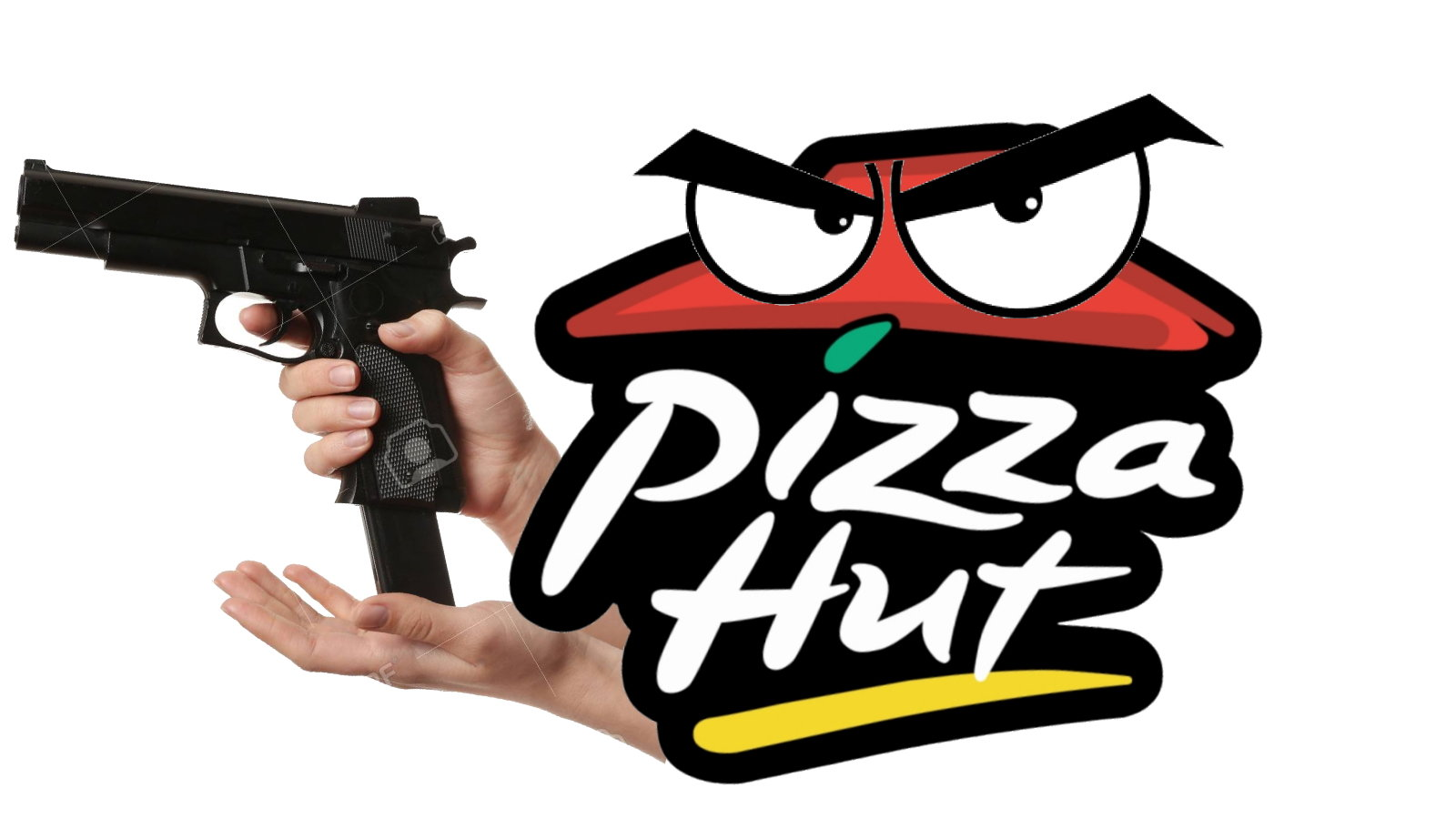 Pizza hut gun Blank Meme Template