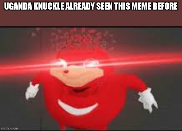 Use this meme if you have seen the same meme before | UGANDA KNUCKLE ALREADY SEEN THIS MEME BEFORE | image tagged in funny memes | made w/ Imgflip meme maker