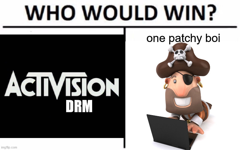 one patchy boi; DRM | made w/ Imgflip meme maker