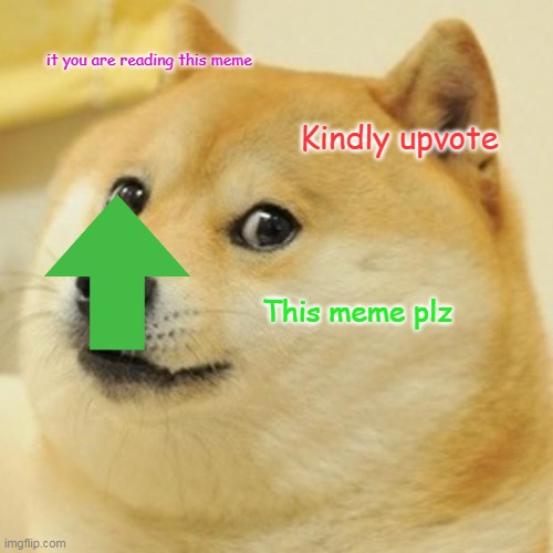 thx | it you are reading this meme; Kindly upvote; This meme plz | image tagged in memes,doge | made w/ Imgflip meme maker