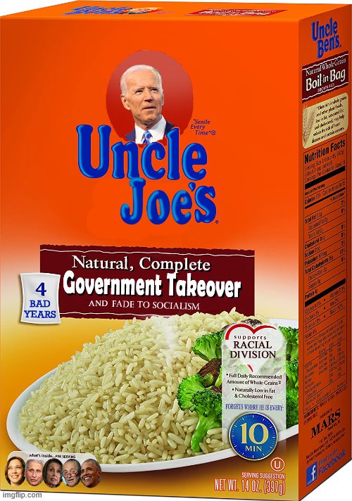 Uncle Joe's Premium Rice | image tagged in joe biden,obama,uncle ben,memes,politics | made w/ Imgflip meme maker