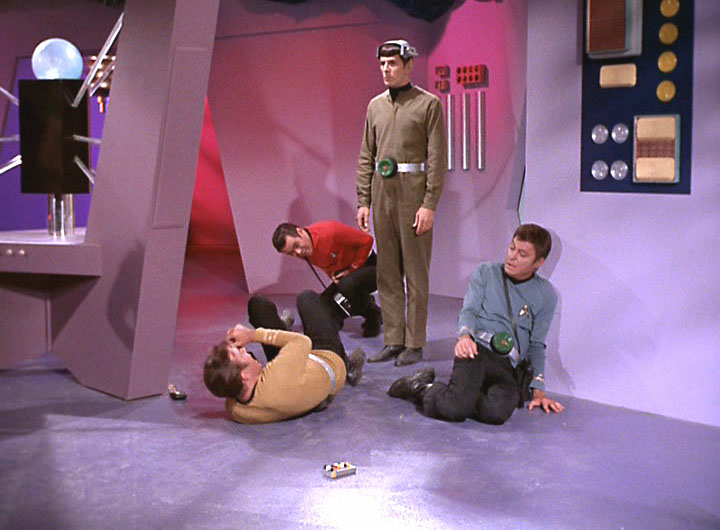 Star Trek Kirk Bones and Redshirt down 3 Blank Meme Template