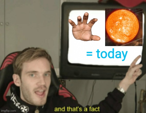 Palm+sun | = today | image tagged in and that's a fact | made w/ Imgflip meme maker