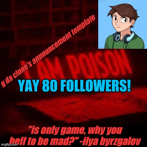 go clone army! | YAY 80 FOLLOWERS! | image tagged in clone commander's announcement temp | made w/ Imgflip meme maker