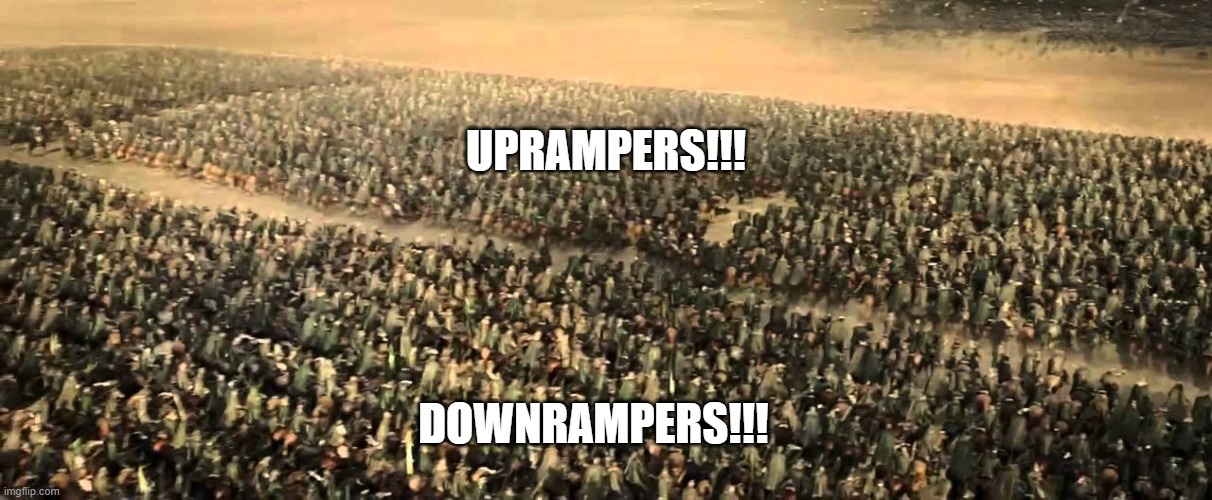 uprampers vs downrampers | UPRAMPERS!!! DOWNRAMPERS!!! | image tagged in stock market,stocks | made w/ Imgflip meme maker