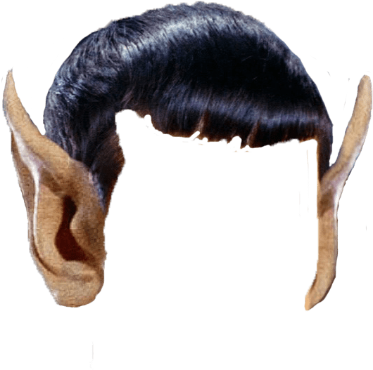 High Quality Png Spock Vulcan pointy ears and hair Blank Meme Template