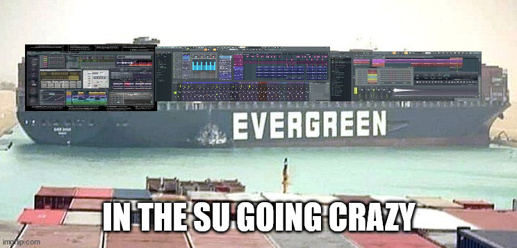 In the su going crazy | IN THE SU GOING CRAZY | image tagged in suez,canal,evergiven,evergreen,in the stu going crazy,shipping | made w/ Imgflip meme maker