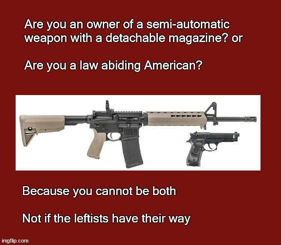 Semi-auto weapons grab | image tagged in politics | made w/ Imgflip meme maker