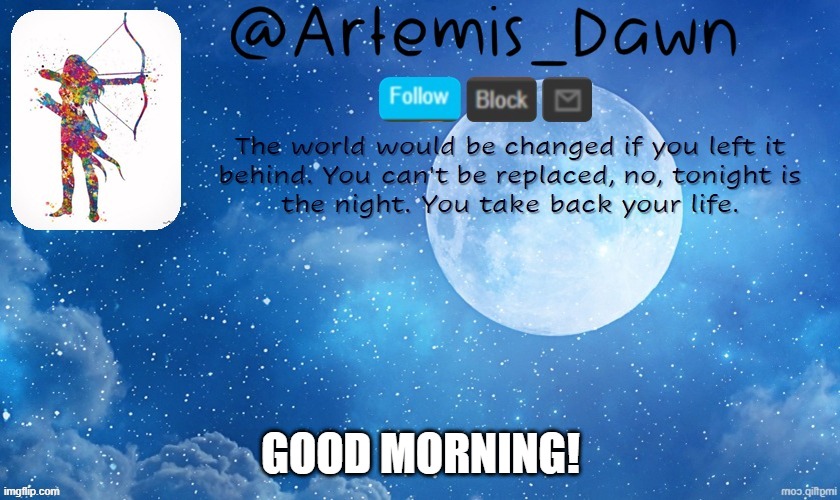 Artemis Dawn's template | GOOD MORNING! | image tagged in artemis dawn's template | made w/ Imgflip meme maker