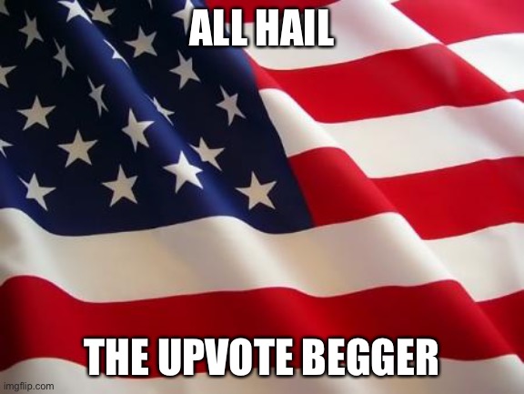 American flag | ALL HAIL THE UPVOTE BEGGED | image tagged in american flag | made w/ Imgflip meme maker