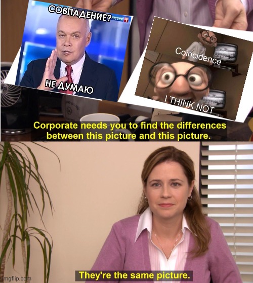 -I'm think this way. | image tagged in memes,they're the same picture,the russians did it,news,tv shows,epic handshake | made w/ Imgflip meme maker