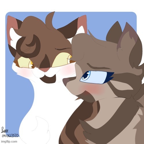 This Cody x Leafpool art goes to Poppy on Devientart, characters belong to Erin Hunter | made w/ Imgflip meme maker