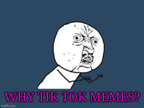 Why you no | WHY TIK TOK MEMES? | image tagged in why you no | made w/ Imgflip meme maker