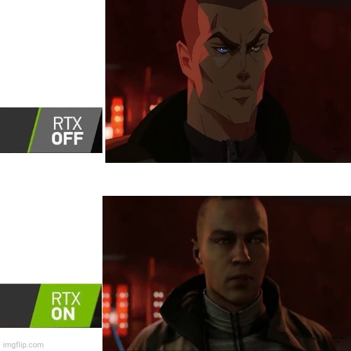 it's markus | image tagged in rtx,detroit become human,anime | made w/ Imgflip meme maker