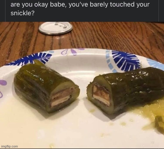 snickle | image tagged in repost,gross,grossed out,pickle,snickers,eat a snickers | made w/ Imgflip meme maker