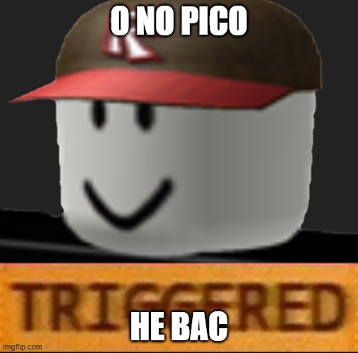 Roblox Triggered | O NO PICO HE BAC | image tagged in roblox triggered | made w/ Imgflip meme maker