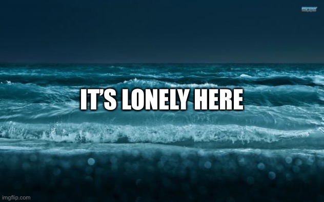 It’s only trap drizzy and sponge | IT’S LONELY HERE | image tagged in ocean waves | made w/ Imgflip meme maker