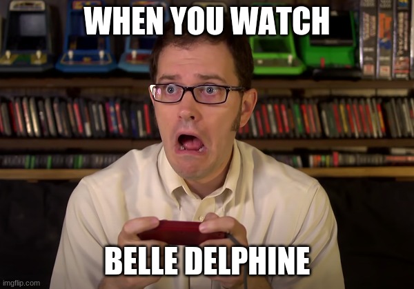 Tinker Belle | WHEN YOU WATCH; BELLE DELPHINE | image tagged in avgn | made w/ Imgflip meme maker