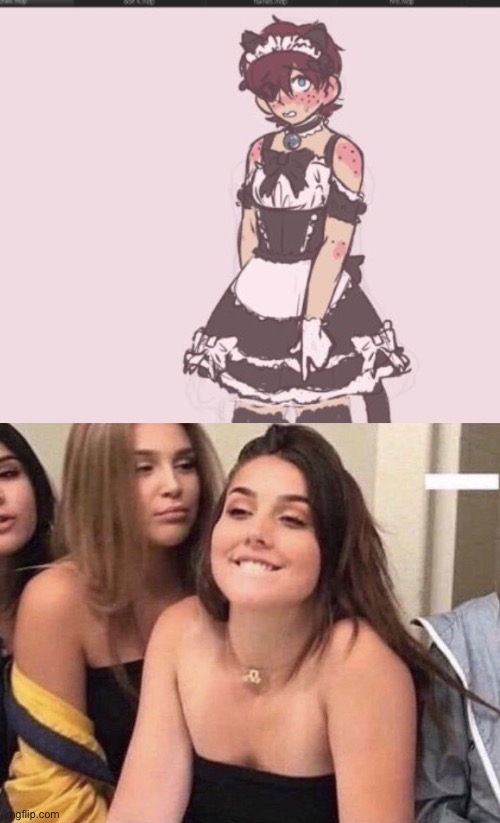 image tagged in maid carl,turned on girl | made w/ Imgflip meme maker