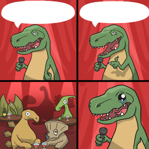 High Quality Bad dino joke fixed textboxes Blank Meme Template