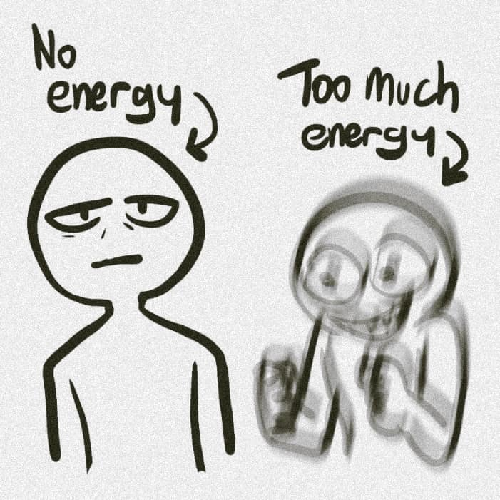No energy Too much energy Blank Meme Template
