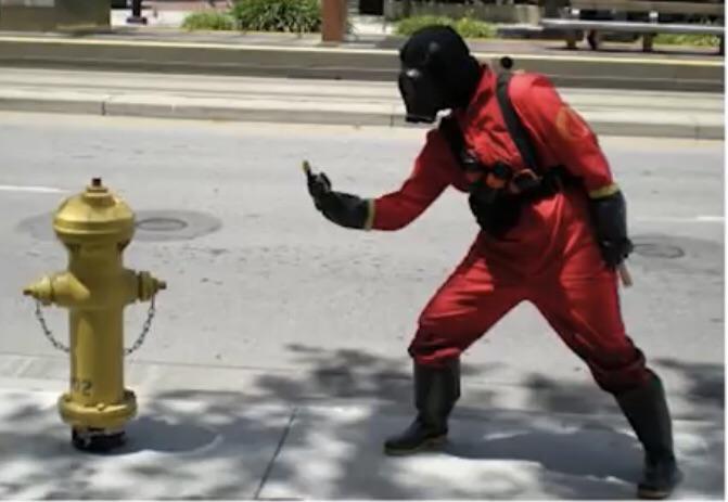 pyro fingering fire hydrant Blank Meme Template