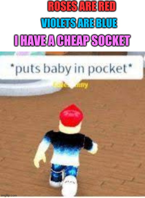 ROSES ARE RED; VIOLETS ARE BLUE; I HAVE A CHEAP SOCKET | made w/ Imgflip meme maker