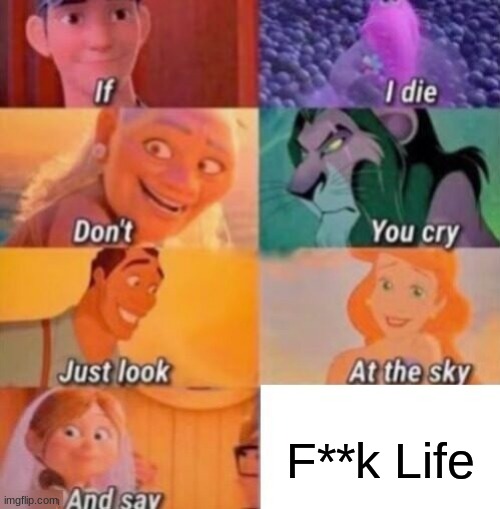 if i lose my wife... i will get a new life! | F**k Life | image tagged in if i die | made w/ Imgflip meme maker