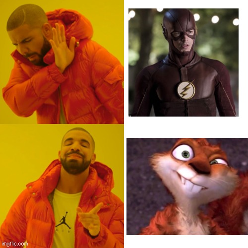 Hammy is the better speedster | image tagged in memes,drake hotline bling | made w/ Imgflip meme maker