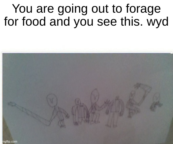 I was too lazy to draw anything other than the Scp 3OO8 2 instances Q u Q |  You are going out to forage for food and you see this. wyd | made w/ Imgflip meme maker