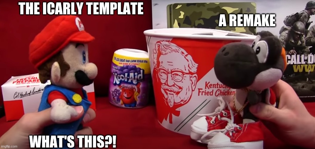 Both of the templates are same. Also used to watch the icarly show but got done wacthing | THE ICARLY TEMPLATE; A REMAKE; WHAT'S THIS?! | image tagged in sml black yoshi whats this,icarly | made w/ Imgflip meme maker