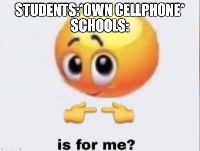 Ah yes. Legalized theft. | STUDENTS:*OWN CELLPHONE*
SCHOOLS: | image tagged in is for me | made w/ Imgflip meme maker