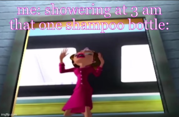 me: showering at 3 am
that one shampoo bottle: | made w/ Imgflip meme maker