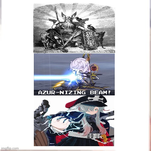 Azurnizing beam(KMS Odin edition) | image tagged in azur lane,odin | made w/ Imgflip meme maker