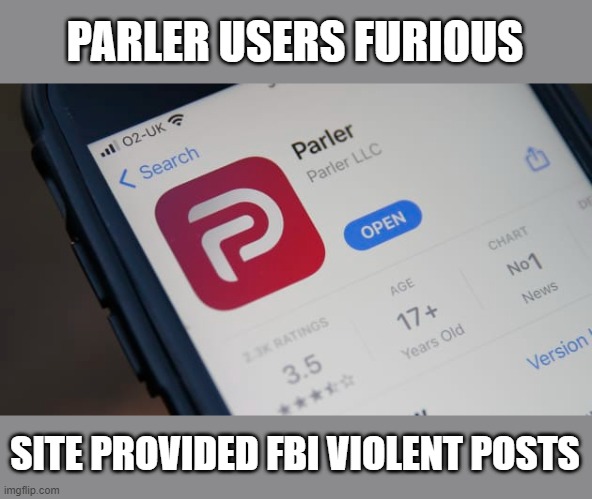 Parler users pissed to discover "Freedom of Speech" laws have limitations | PARLER USERS FURIOUS; SITE PROVIDED FBI VIOLENT POSTS | image tagged in parler,freedom of speech,capitol insurrection,legal ignorance | made w/ Imgflip meme maker