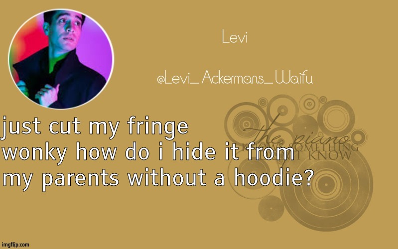 temp 19 | just cut my fringe wonky how do i hide it from my parents without a hoodie? | image tagged in temp 19 | made w/ Imgflip meme maker