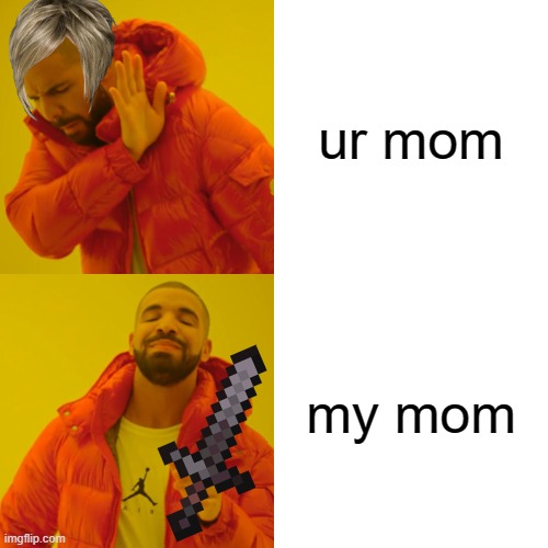 MOMS | ur mom; my mom | image tagged in memes,drake hotline bling | made w/ Imgflip meme maker