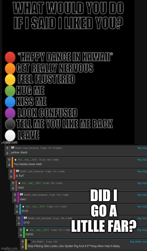 DID I GO A LITLLE FAR? | made w/ Imgflip meme maker
