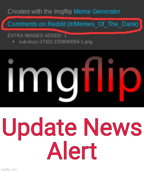 image tagged in imgflip update news alert,new thing | made w/ Imgflip meme maker