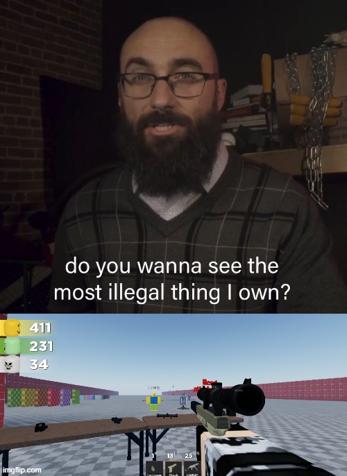 image tagged in do you wanna see the most illegal thing i own | made w/ Imgflip meme maker