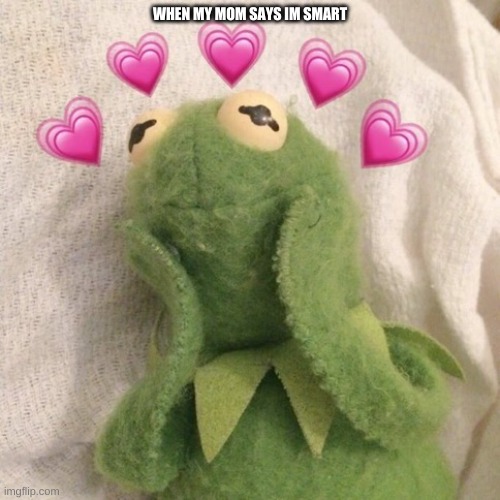 Blushing Kermit  | WHEN MY MOM SAYS IM SMART | image tagged in blushing kermit | made w/ Imgflip meme maker