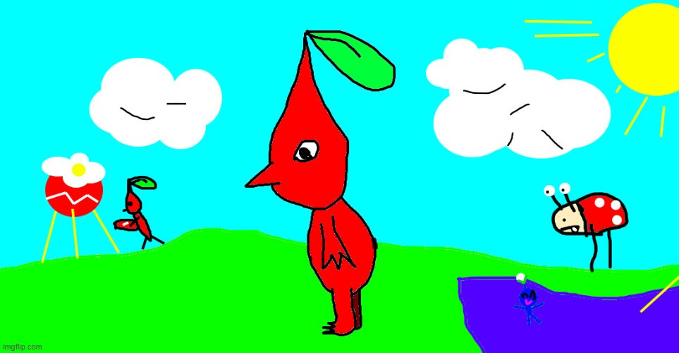 I drew Pikmin. | image tagged in pikmin drawing | made w/ Imgflip meme maker