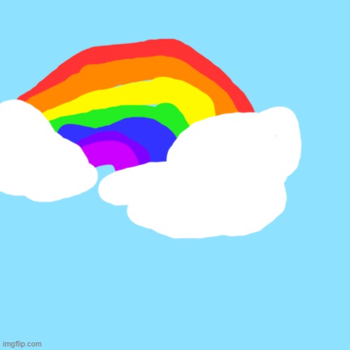 i drew rainbow. | image tagged in memes,blank transparent square | made w/ Imgflip meme maker
