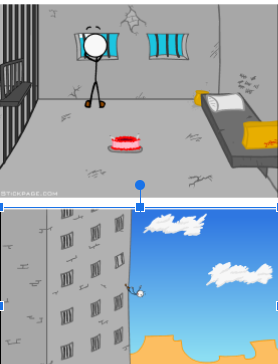High Quality Henry stickmin falling from prison Blank Meme Template
