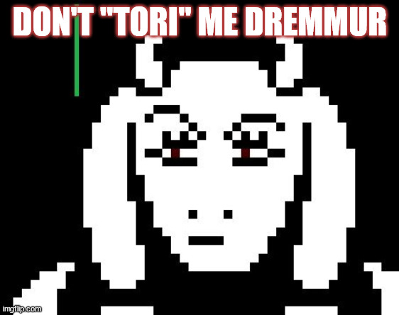 Undertale - Toriel | DON'T "TORI" ME DREMMUR | image tagged in undertale - toriel | made w/ Imgflip meme maker