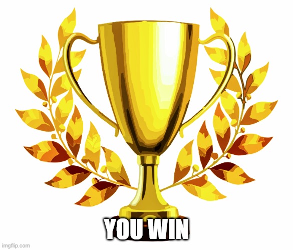 You Win! | YOU WIN | image tagged in you win | made w/ Imgflip meme maker