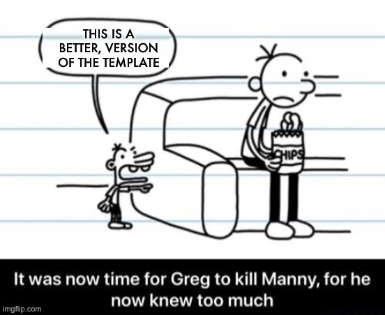 This is way better, nil. No offense tho | THIS IS A BETTER, VERSION OF THE TEMPLATE | image tagged in it was now time for greg to kill manny for he now knew too much,disney killed star wars,star wars kills disney | made w/ Imgflip meme maker