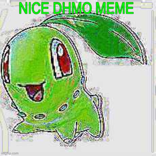 NICE DHMO MEME | image tagged in deep fried chikorita | made w/ Imgflip meme maker