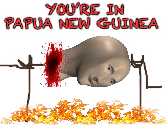 Blank White Template | YOU’RE IN PAPUA NEW GUINEA | image tagged in blank white template | made w/ Imgflip meme maker