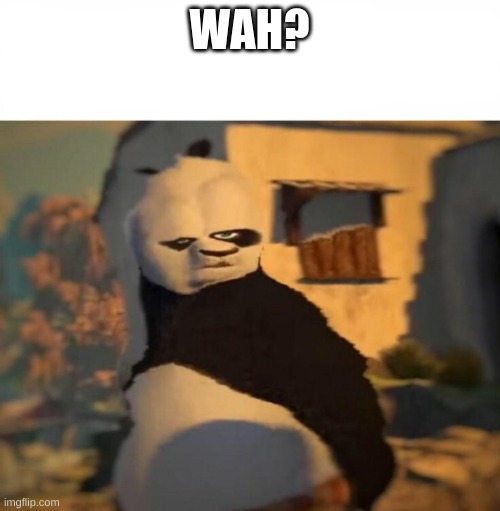 Kung Fu Panda Distorted Meme | WAH? | image tagged in kung fu panda distorted meme | made w/ Imgflip meme maker